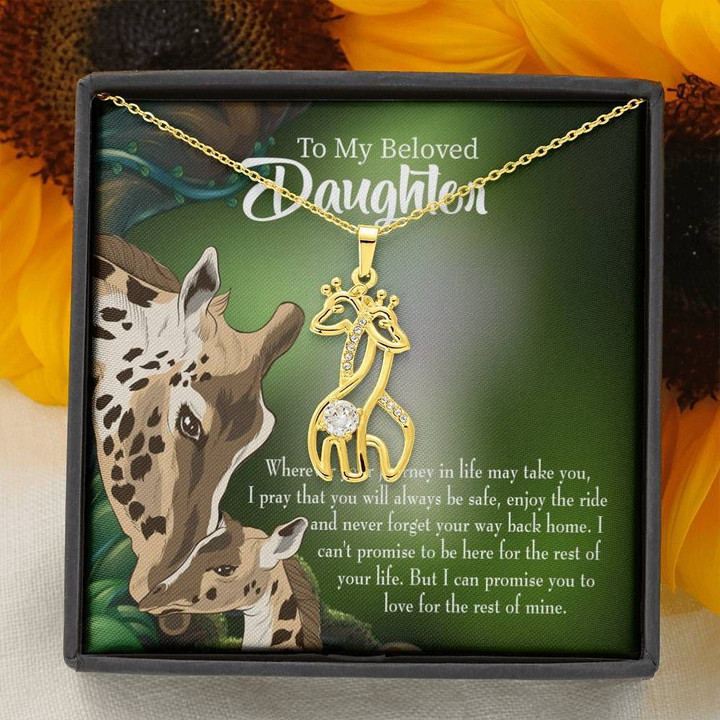 Whenever Life Takes You Giraffe Couple Necklace Gift For Daughter
