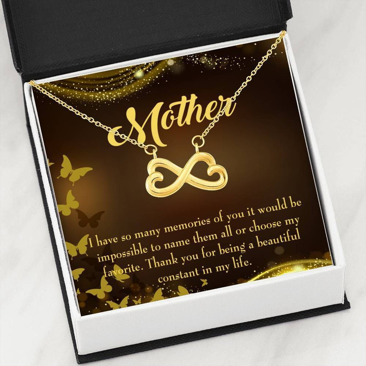 Thank For Being A Beautiful Constant Infinity Heart Necklace Gift For Mom