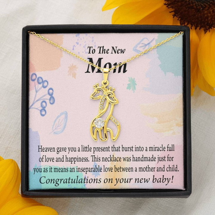 To The New Mom Full Of Love And Happiness Giraffe Couple Necklace