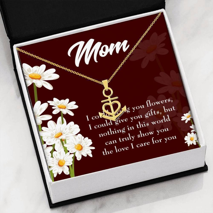 The Love I Care For You Message Card Anchor Necklace Gift For Mom