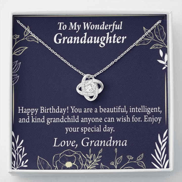 Love Knot Necklace Grandma Gift For Granddaughter Enjoy Your Special Day