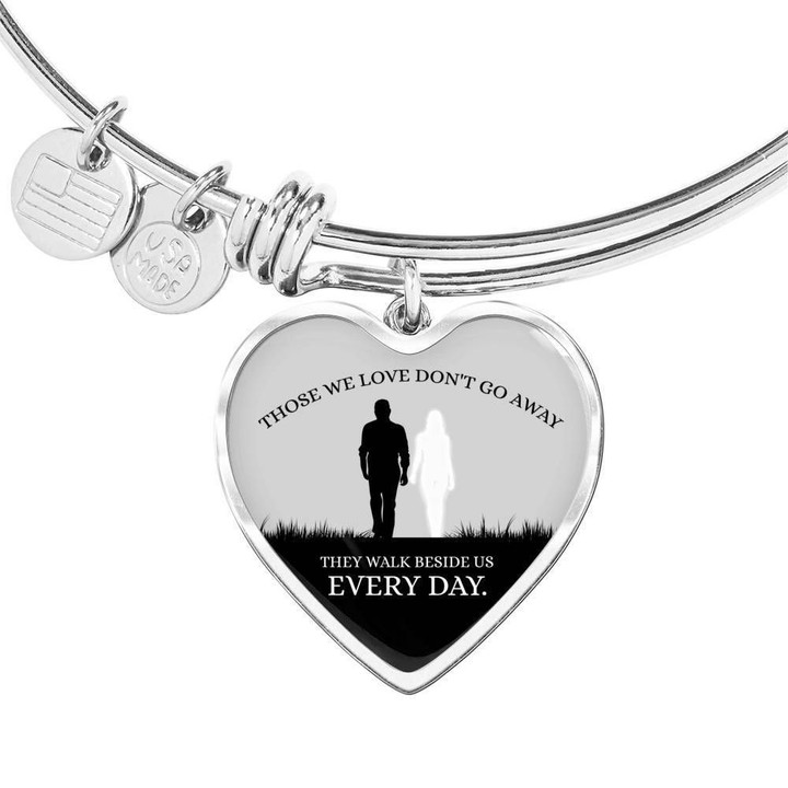 They're Beside Us Heart Adjustable Bangle Gift For  Wife