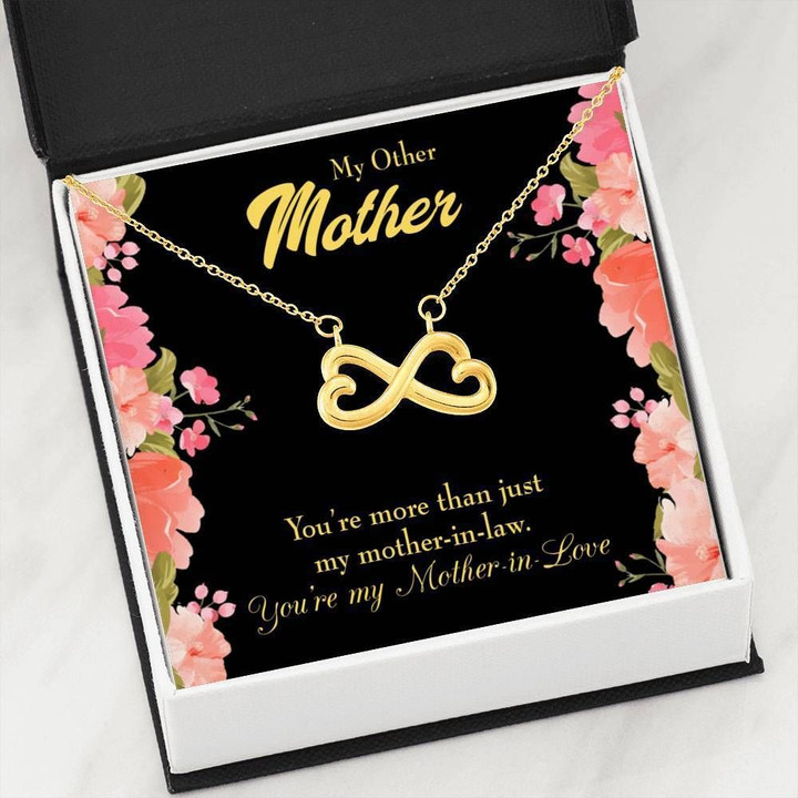 Mother In Love Floral Infinity Heart Necklace Gift For Mom