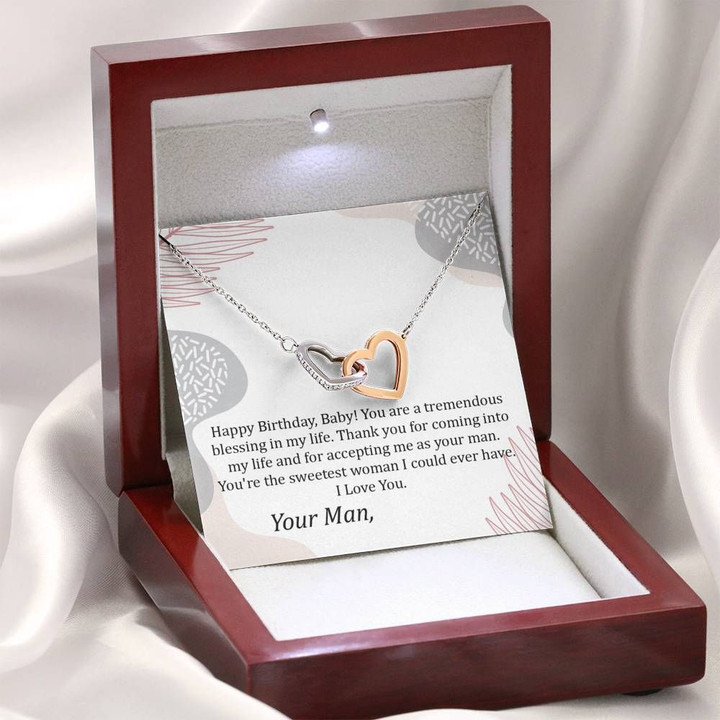 Tremendous Blessing In My Life Interlocking Hearts Necklace Gift For Wife