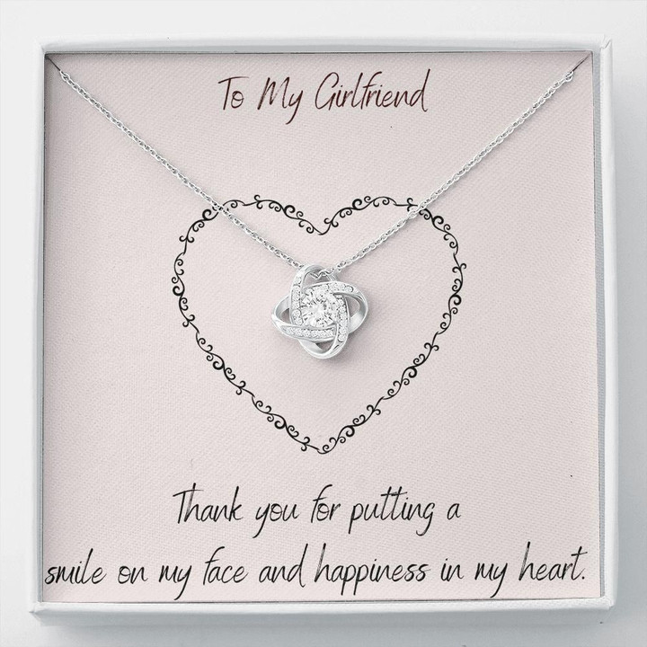 Thanks For Putting Smile On My Face Gift For Girlfriend Love Knot Necklace