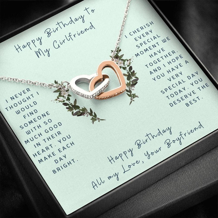 Interlocking Hearts Necklace Gift For Hers You Make Ech Day Bright