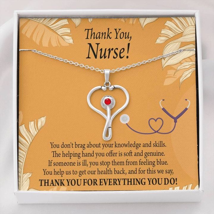 Necklace Gift For Nurse Thank For Everything You Do Stethoscope Necklace