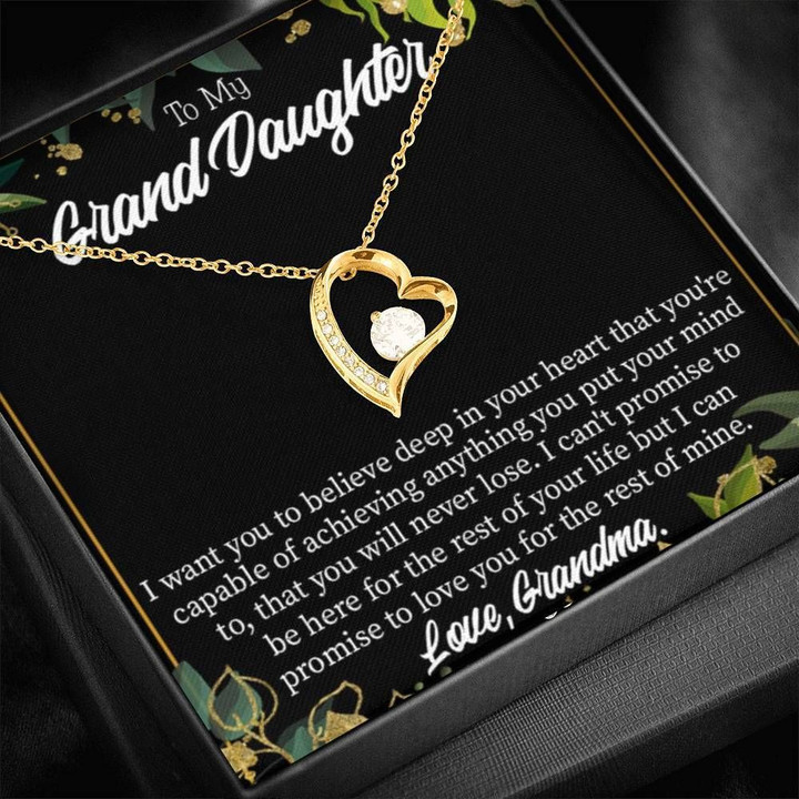 Love You For The Rest Of Mine Gift For Granddaughter 18K Gold Forever Love Necklace