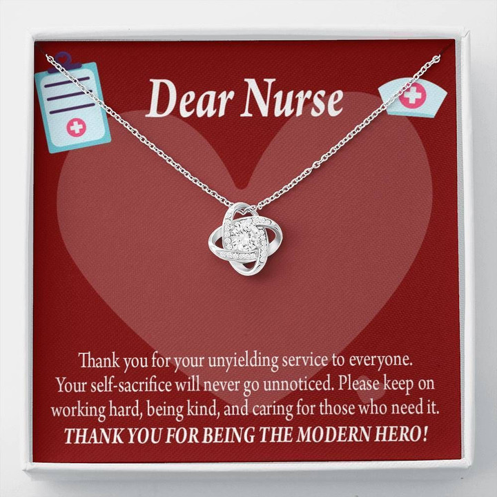 Love Knot Necklace Gift For Nurse Thank For Being The Modern Hero