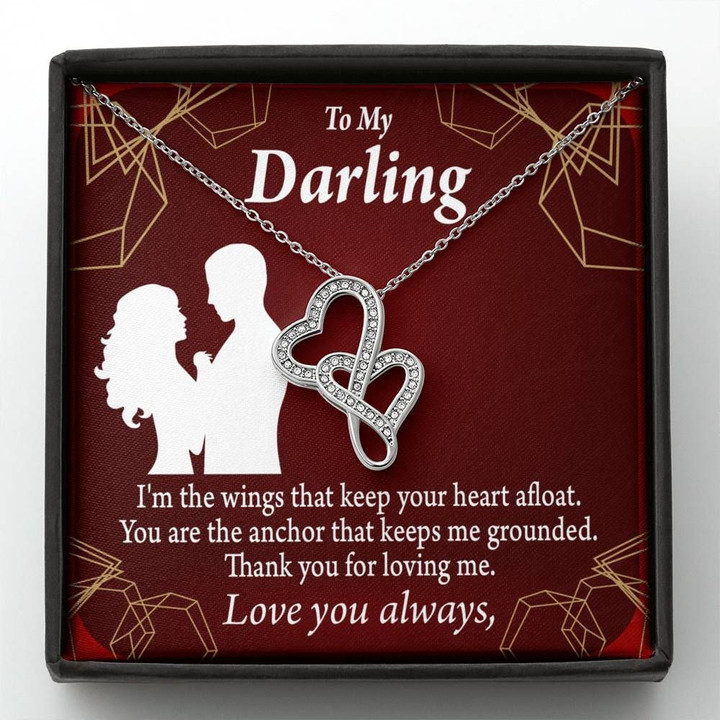 To My Darling Love You Always Double Hearts Necklace Gift For Her