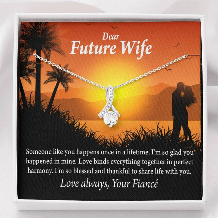 Share Life With You Message Card Alluring Beauty Necklace Gift For Wife Future Wife