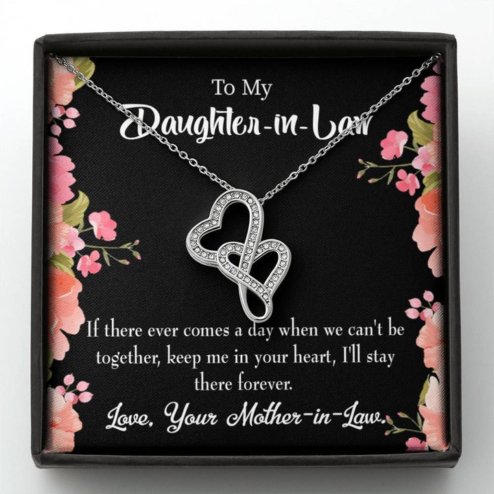 Keep Me In Your Heart Gift For Daughter In Law Double Hearts Necklace