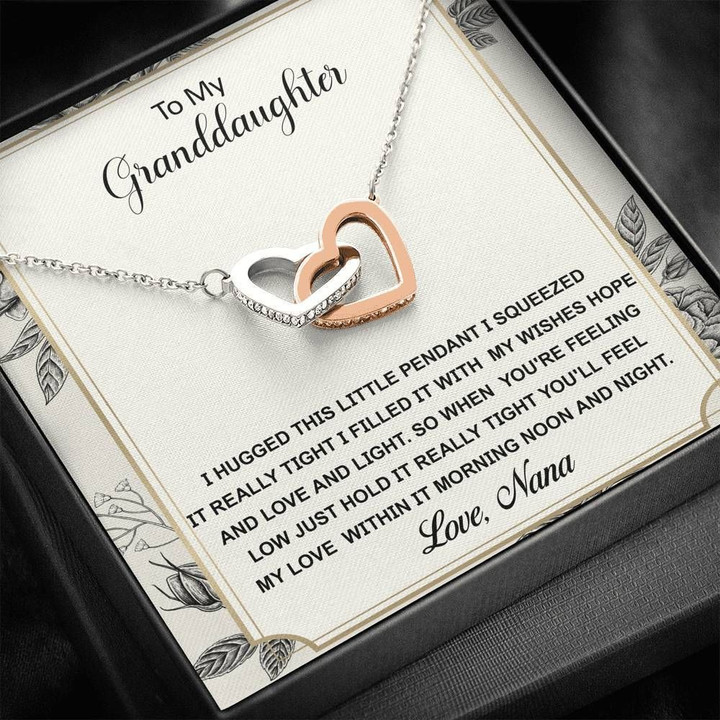 Interlocking Hearts Necklace Nana Gift For Granddaughter Morning Noon And Night
