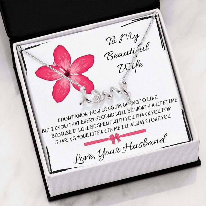 Thank You For Sharing Your Life With Me Gift For Wife Scripted Love Necklace