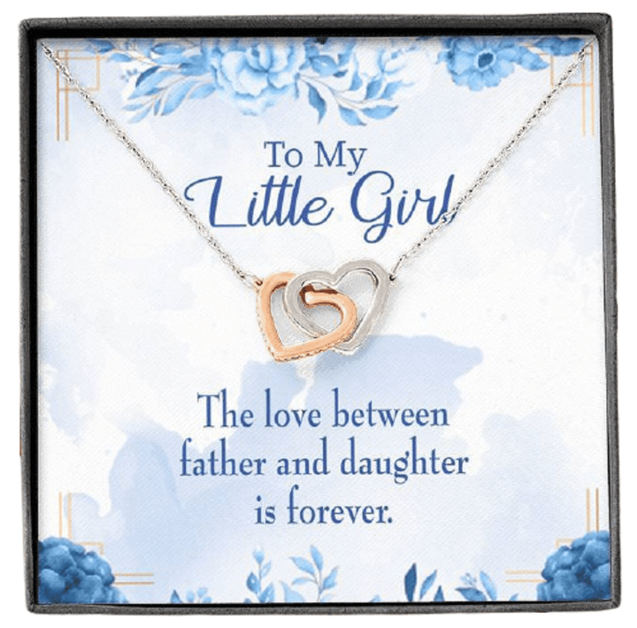 Love Between Father And Daughter Interlocking Hearts Necklace Gift For Daughter
