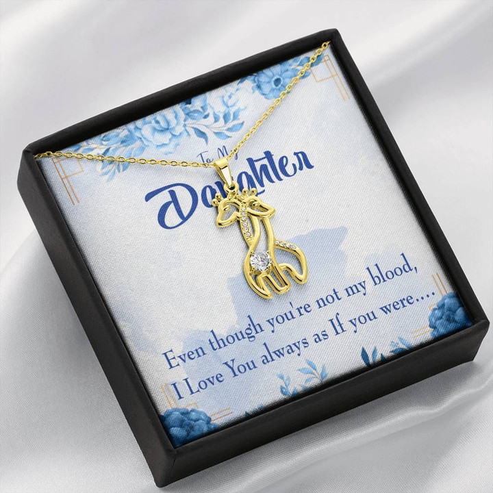 To My Daughter As If You Were My Daughter Giraffe Couple Necklace