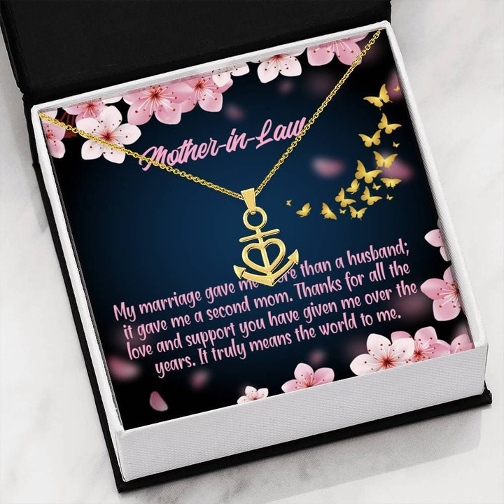 Thanks For All The Love And Support Gift For Mom Anchor Necklace