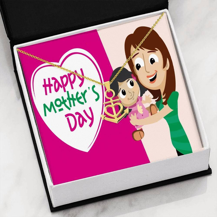 Mom And Daughter Happy Mother's Day Anchor Necklace