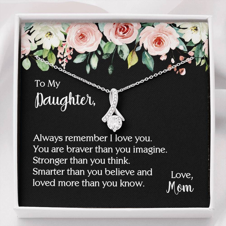 You Are Braver Than You Imagine Mom Gift For Daughter 14k White Gold Alluring Beauty Necklace