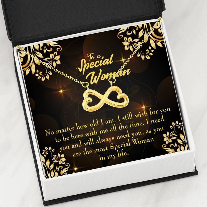 Infinity Heart Necklace Gift For Mom No Matter How Gold Flower