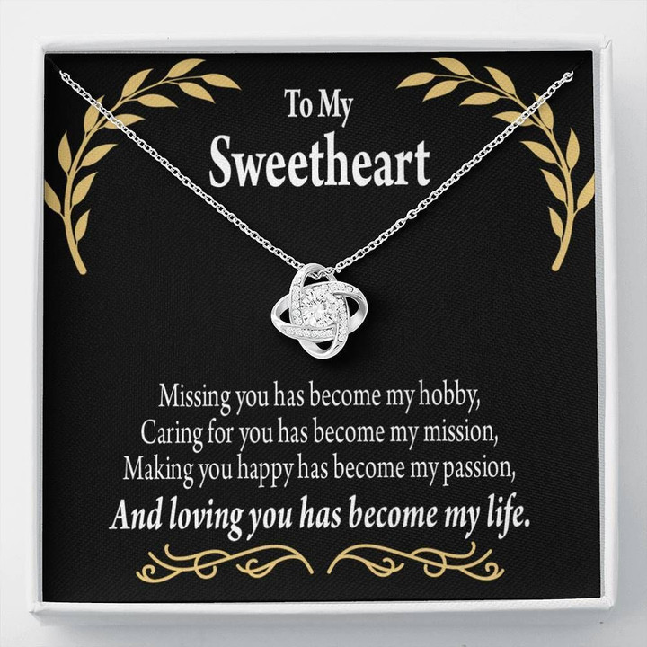 Loving You Has Become My Life Love Knot Necklace Gift For Hers