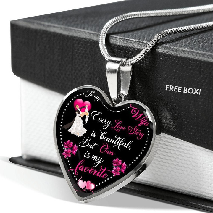 Our Story Is My Favorite Gift For Wife Heart Pendant Necklace