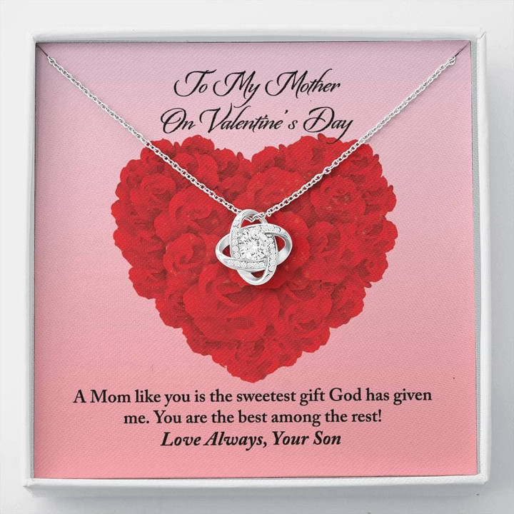 Love Knot Necklace Son Gift For Mother The Sweetest Gift