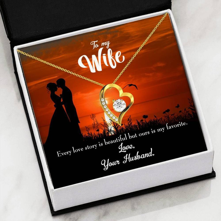 Our Love Story 18K Gold Forever Love Necklace Gift For Wife Forever Love Necklace Forever Love Necklace
