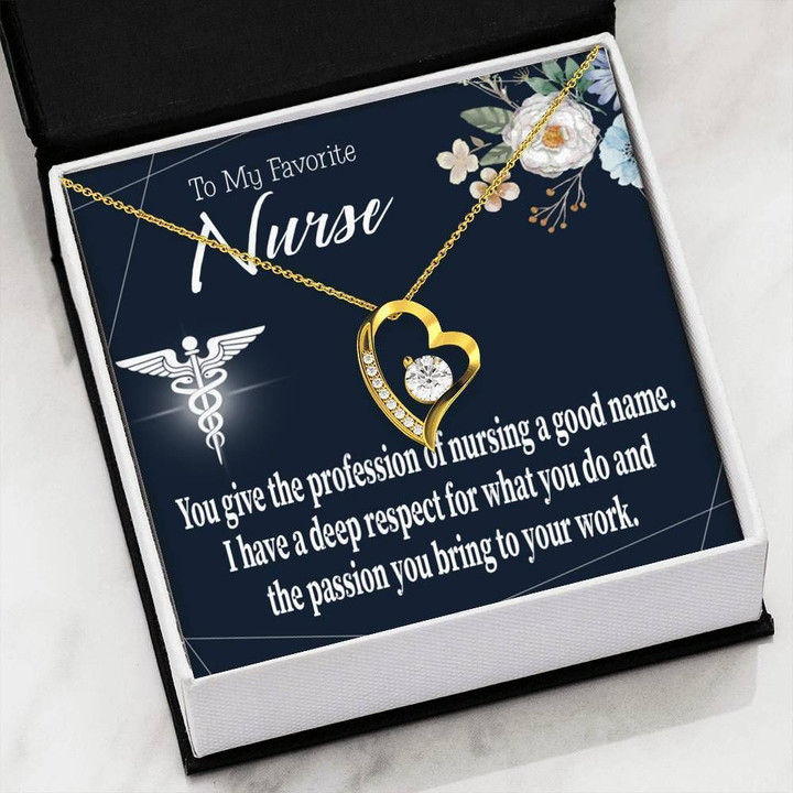 The Passion You Bring 18K Gold Forever Love Necklace Gift For Nurse Forever Love Necklace Forever Love Necklace