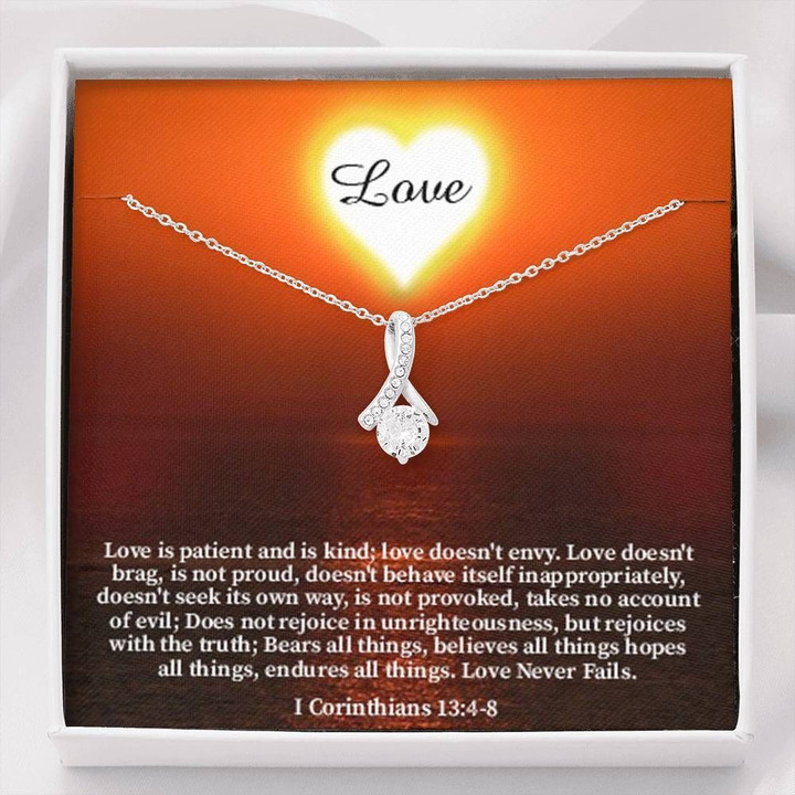 Love Is Patient And Is Kind Inspirational Message Gift Alluring Beauty Necklace