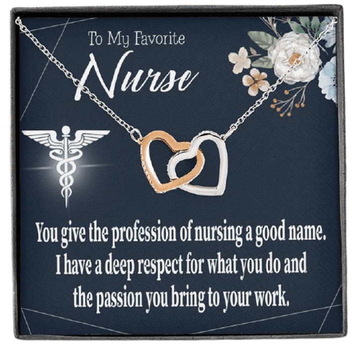 Interlocking Hearts Necklace Gift For Nurse The Profession Of Nursing