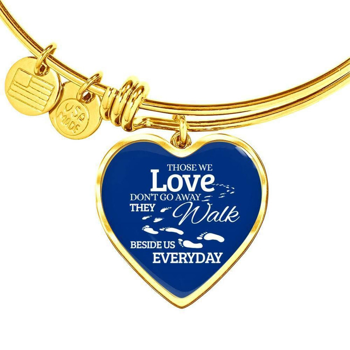 Those We Love Don't Go Away Heart Adjustable Bangle Gift For Women
