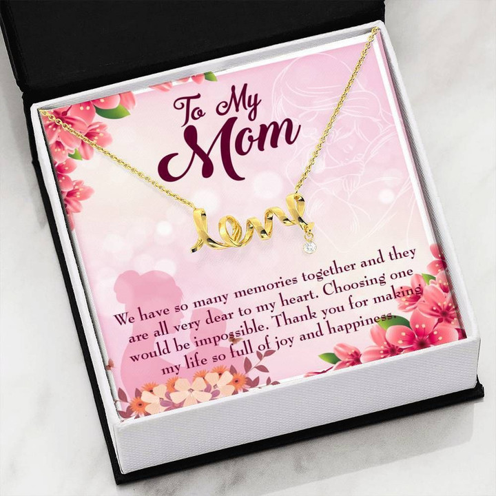 We Have So Many Memories Message Card Scripted Love Necklace Gift For Mom
