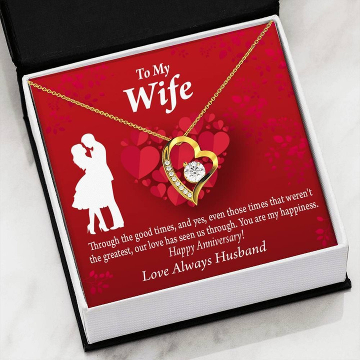 Through The Good Times 18K Gold Forever Love Necklace Gift For Wife Forever Love Necklace Forever Love Necklace