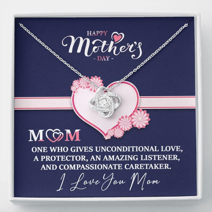 Mom One Who Gives Unconditionally Love Gift For Mom Love Knot Necklace