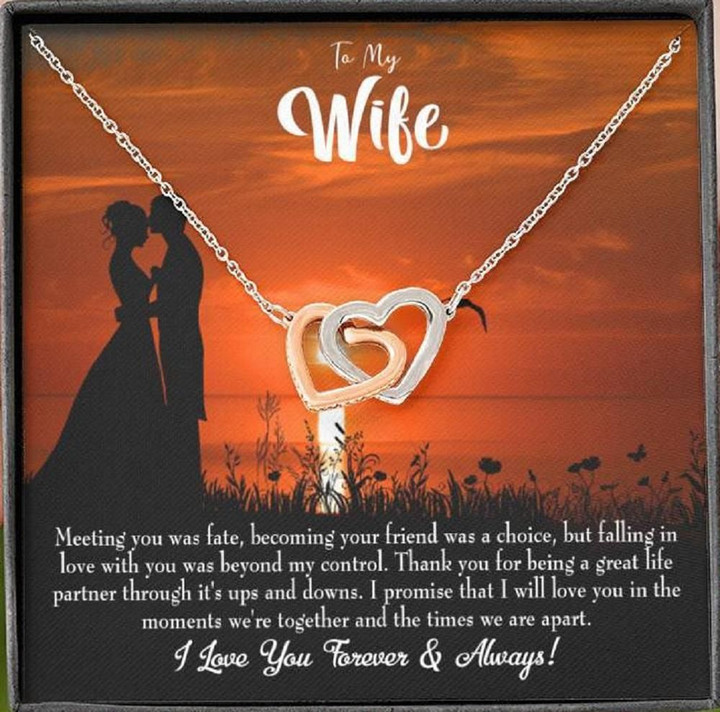 Meeting You Was Fate Interlocking Hearts Necklace Gift For Wife