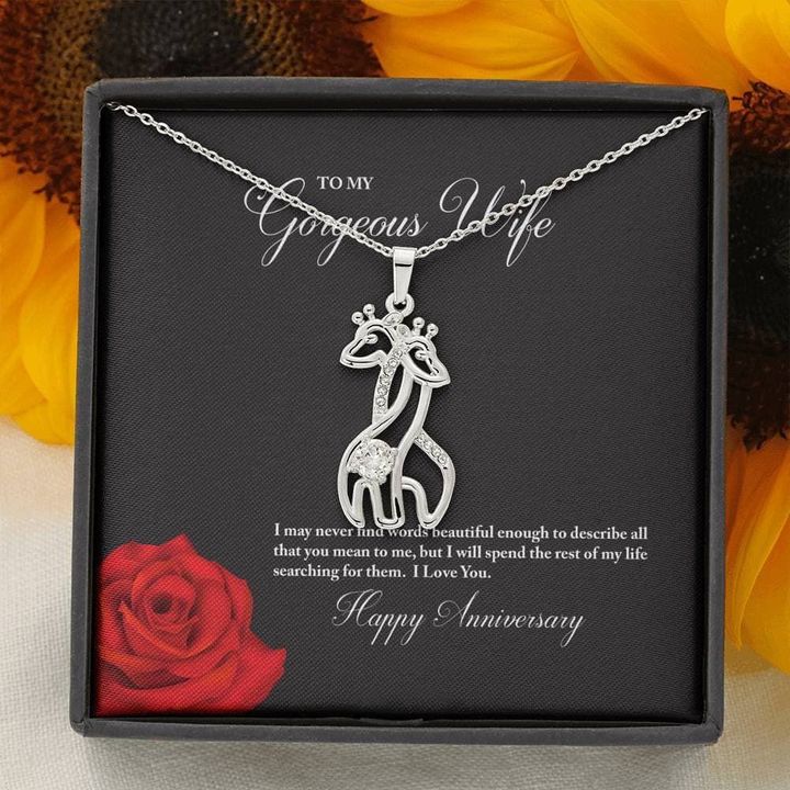 Spend The Rest Of My Life Giraffe Couple Necklace Gift For Wife