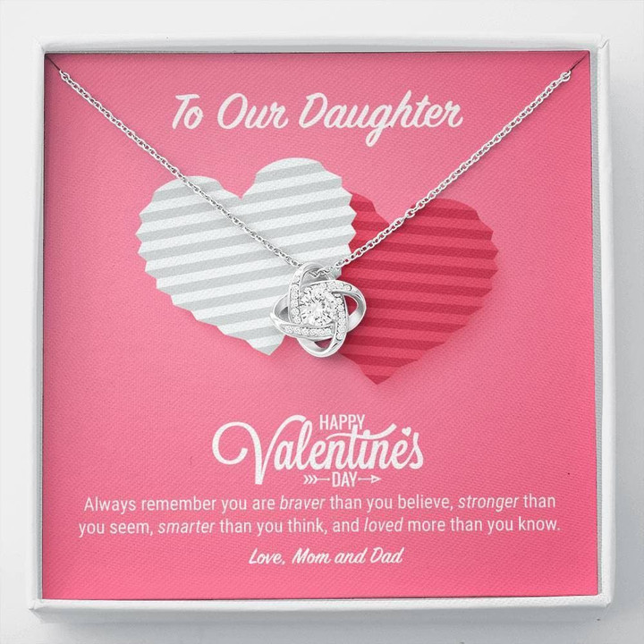 Love Knot Necklace Parents Gift For Daughter Valentine's Day Love You