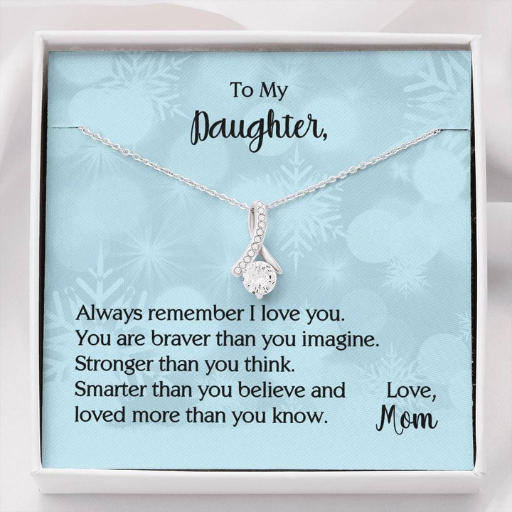 Loved You More Than You Know Gift For Daughter 14k White Gold Alluring Beauty Necklace
