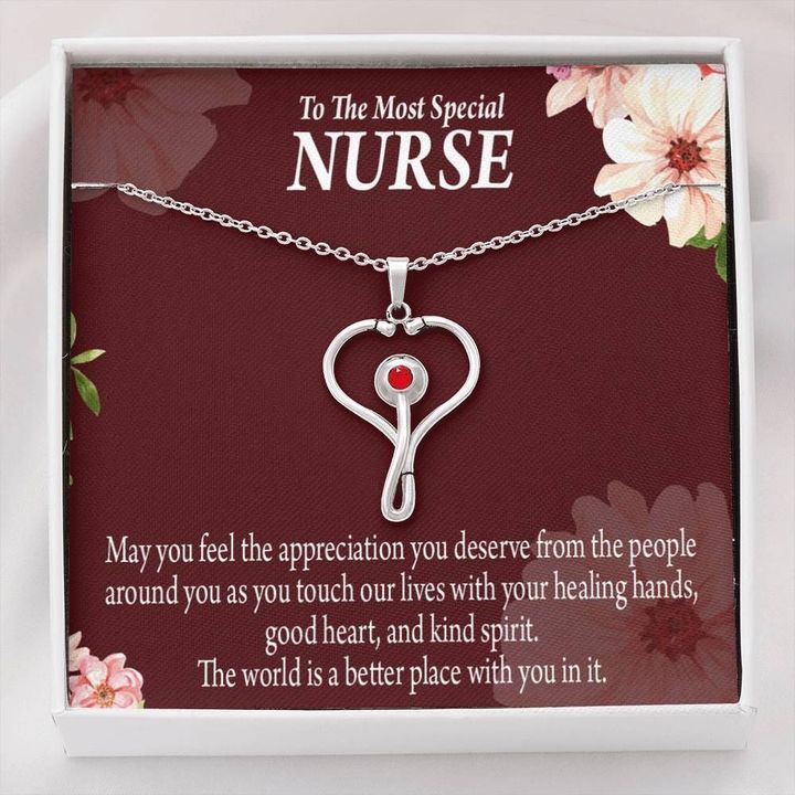 Necklace Gift For Nurse The World Is A Better Place Stethoscope Necklace