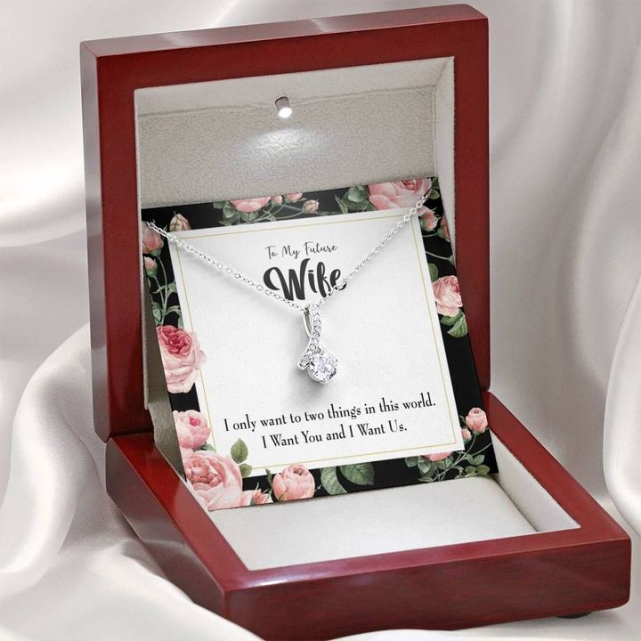 Want Two Things In The World Message Card Alluring Beauty Necklace Gift For Wife