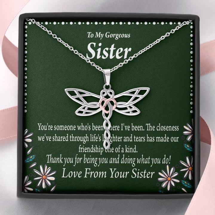 Thank For Being You Dragonfly Dreams Necklace Gift For Sister