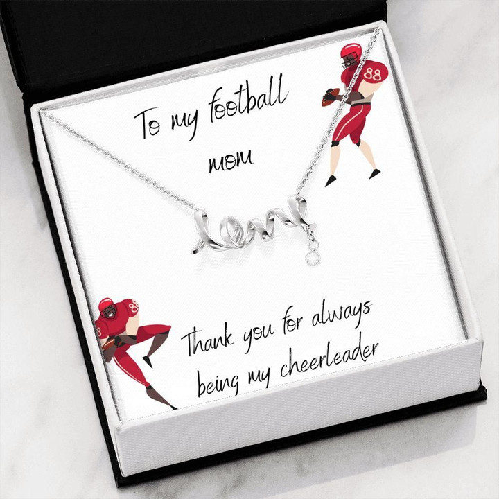 Thank You For Always Being My Cheerleader Gift For Football Mom Scripted Love Necklace