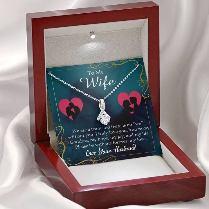 Message Card Alluring Beauty Necklace Gift For Wife We Are A Team