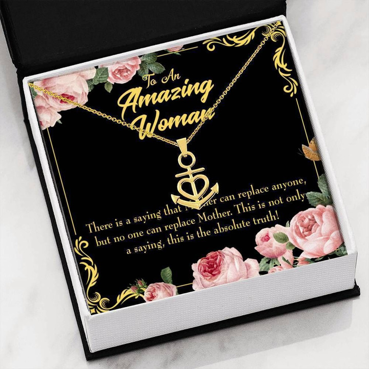 Mother Is Irreplaceable Message Card Anchor Necklace Gift For Mom Mama