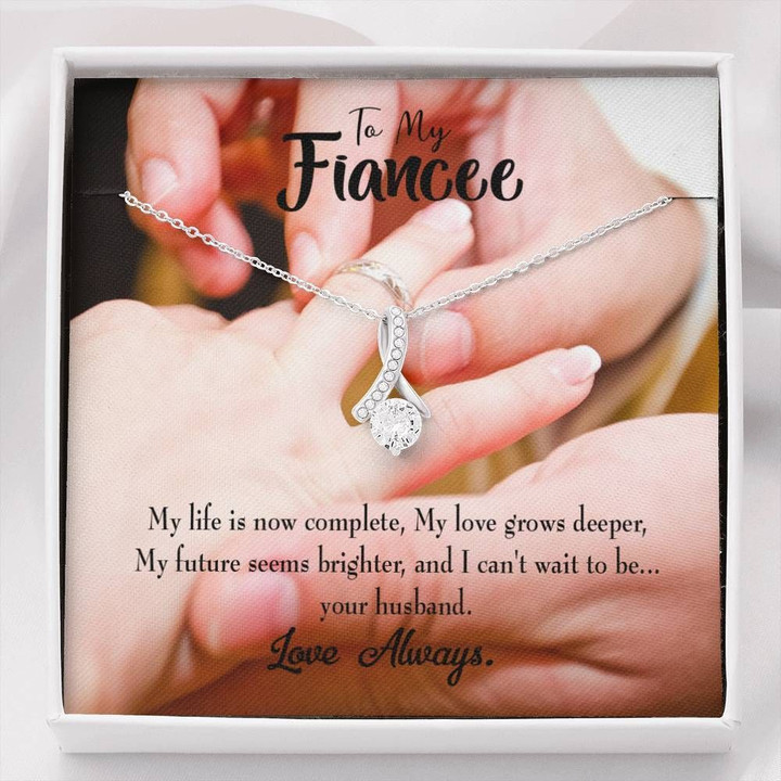 Message Card Alluring Beauty Necklace Gift For Girlfriend Life Is Now Complete