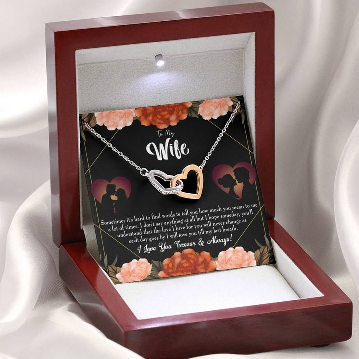 Love You Forever Interlocking Hearts Necklace Gift For Wife