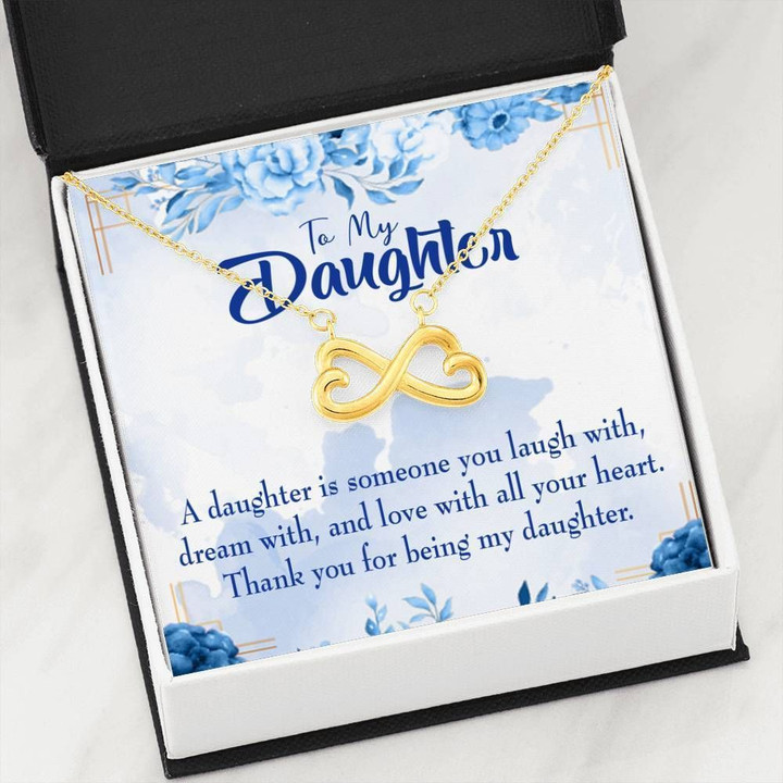 Thank You For Being My Daughter Infinity Heart Necklace Gift For Women