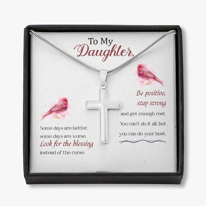 Look For The Blessing Red Cardinals Cross Necklace Gift For Daughter