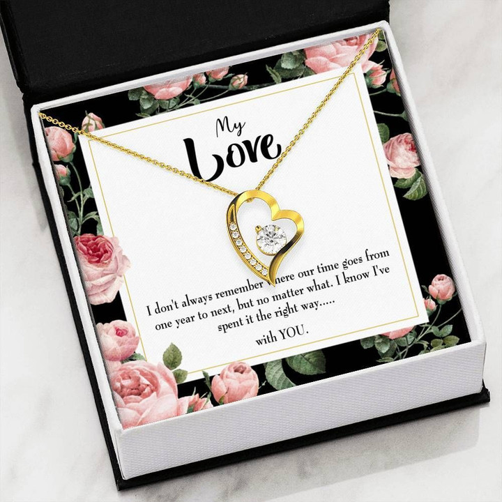 The Right Way With You 18K Gold Forever Love Necklace Gift For Hers Forever Love Necklace Forever Love Necklace